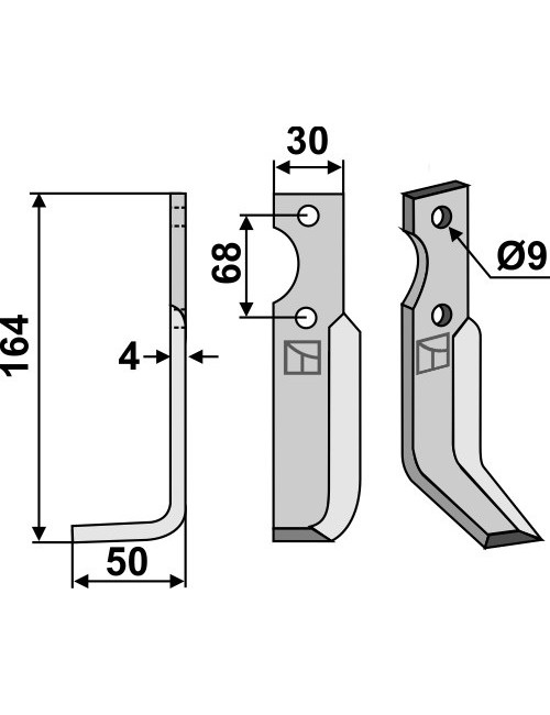 Couteau, modèle gauche