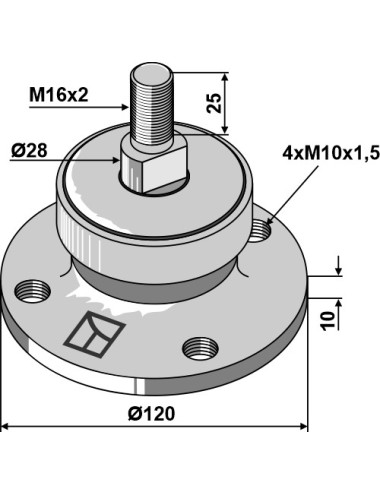 Palier avec filet M16