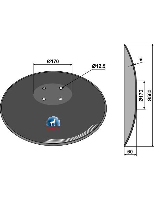 Disque lisse à fond plat - Ø560x6