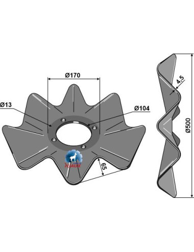 Disque ondulé Ø500x4,5