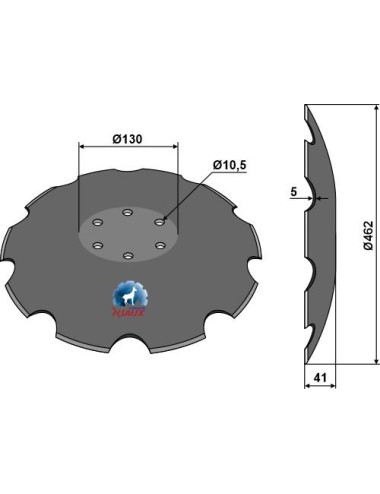 Disque crénelé à fond plat...