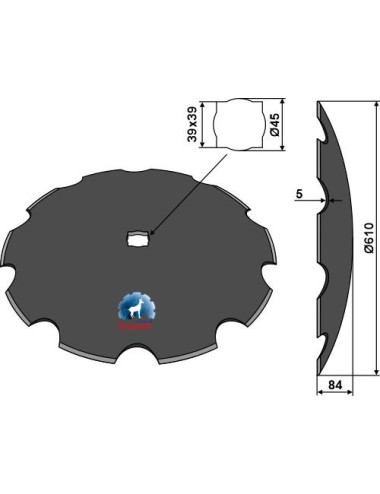 Disque crénelé Ø610x5