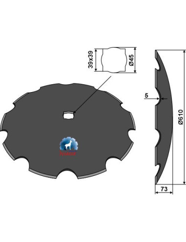 Disque crénelé Ø610x5