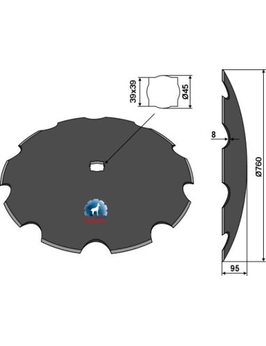 Disque crénelé Ø760x8