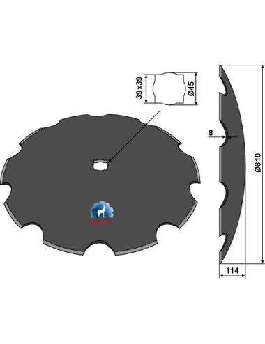 Disque crénelé Ø810x8
