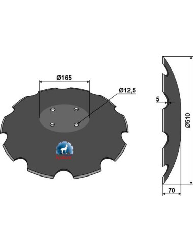 Disque crénelé - Ø510x5
