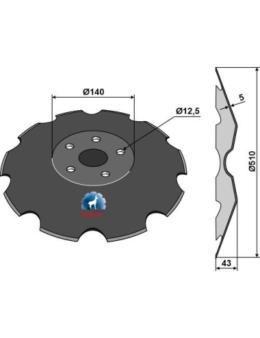 Disque crénelé Ø510x5