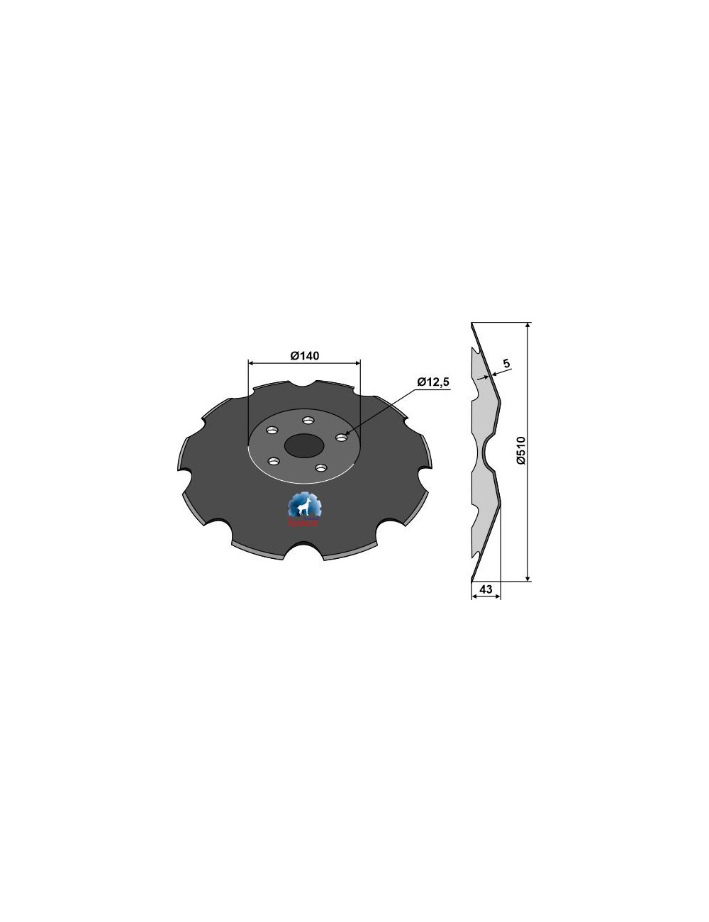 Disque crénelé Ø510x5