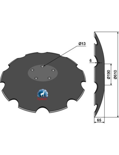 Disque crénelé - Ø610x6