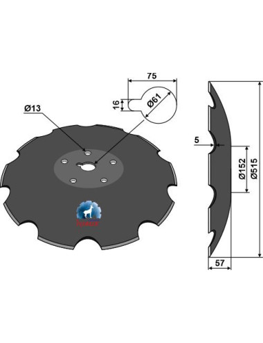 Disque crénelé - Ø515x5