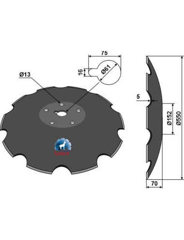 Disque crénelé - Ø550x5