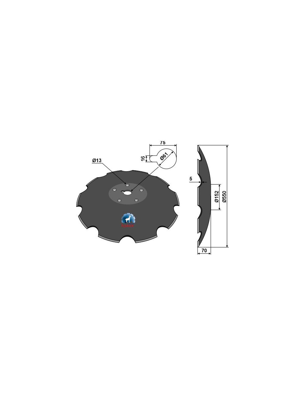 Disque crénelé - Ø550x5