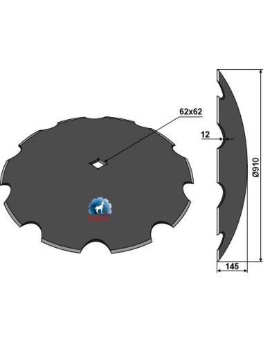 Disque crénelé Ø910x12