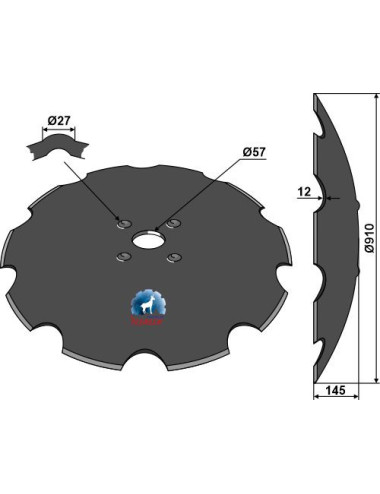 Disque crénelé Ø910x12