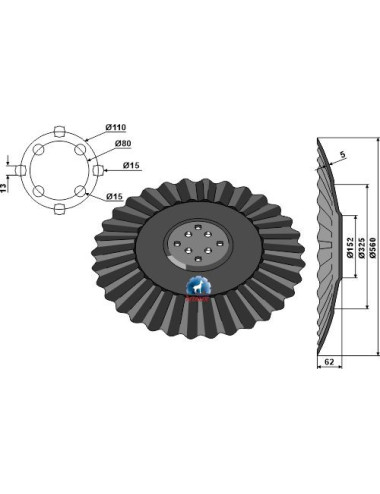 Disque ondulé Ø560x5