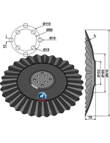 Disque ondulé Ø610x5