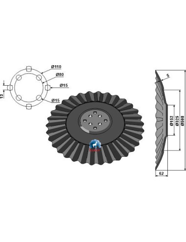 Disque ondulé Ø508x5
