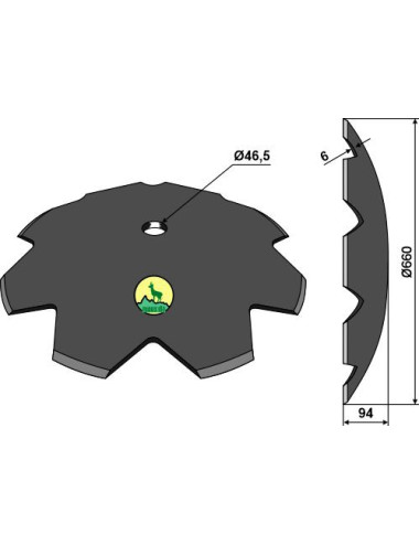 Disque crénelé Ø660x6