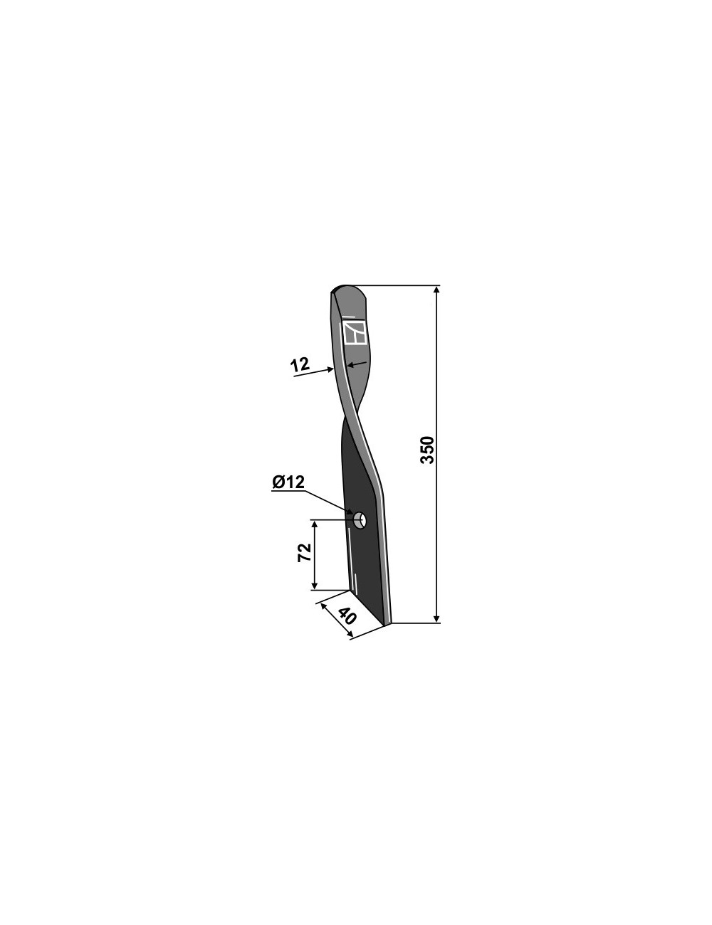 Couteau de herses pour Dyna-Drive, gauche