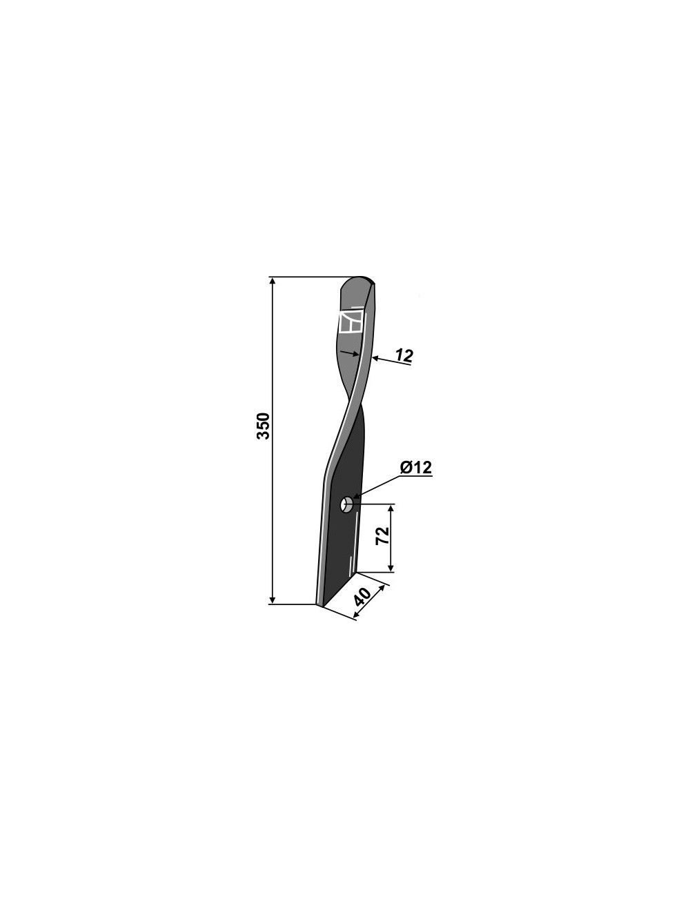 Couteau de herses pour Dyna-Drive, droit