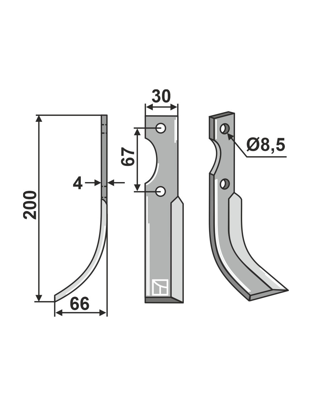 Couteau, modèle gauche