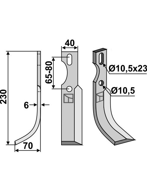 Couteau universel, modèle gauche