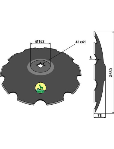 Disque crénelé à fond plat