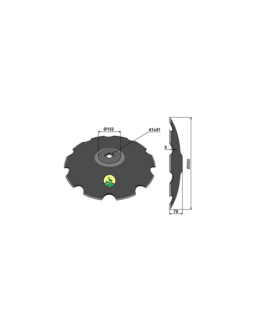 Disque crénelé à fond plat