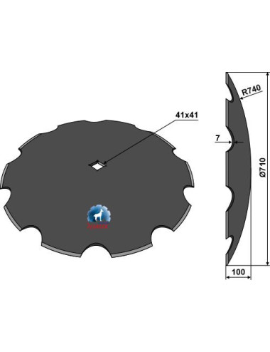 Disque crénelé Ø710x7