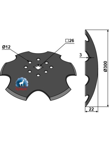 Disque crénelé Ø300x3