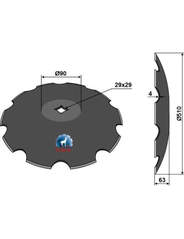 Disque crénélé Ø510x4