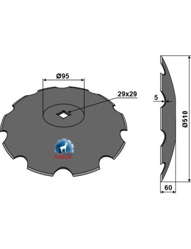 Disque crénelé à fond plat