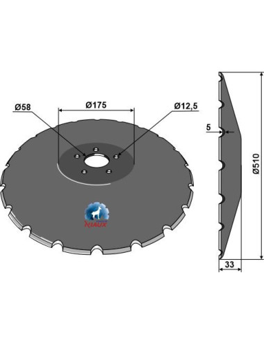 Disque crénelée à fond plat - Ø510