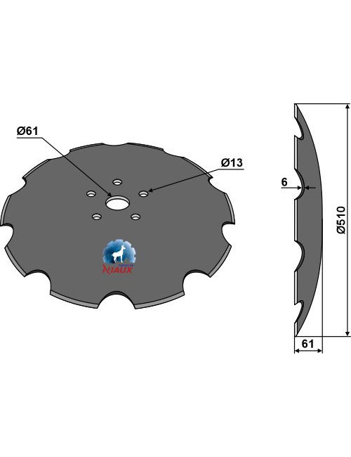 Disque crénelé - Ø510x6