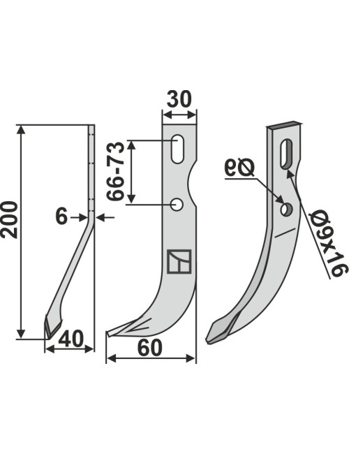 Universel Couteau, modèle gauche