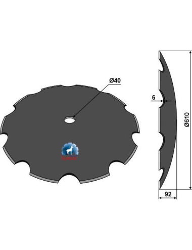 Disque crénelé Ø610x6