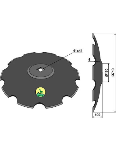 Disque crénelée à fond plat...