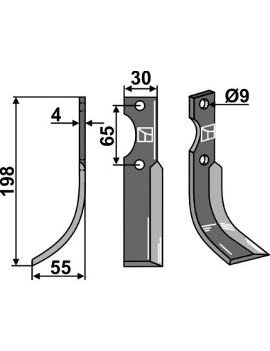 Couteau, modèle gauche