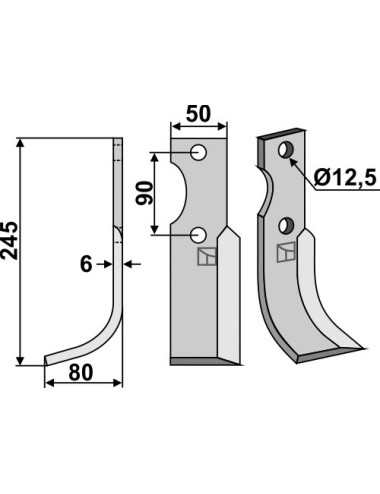 Couteau, modèle gauche