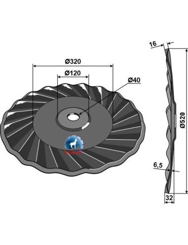 Disque ondulé Ø520x6,5 -...