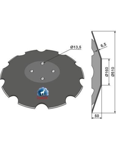 Disque crénelé Ø510x6,5