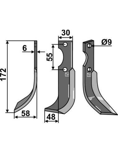 Couteau, modèle gauche