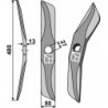 Couteau de herses à bêches rotatives droit en acier au bore, droite