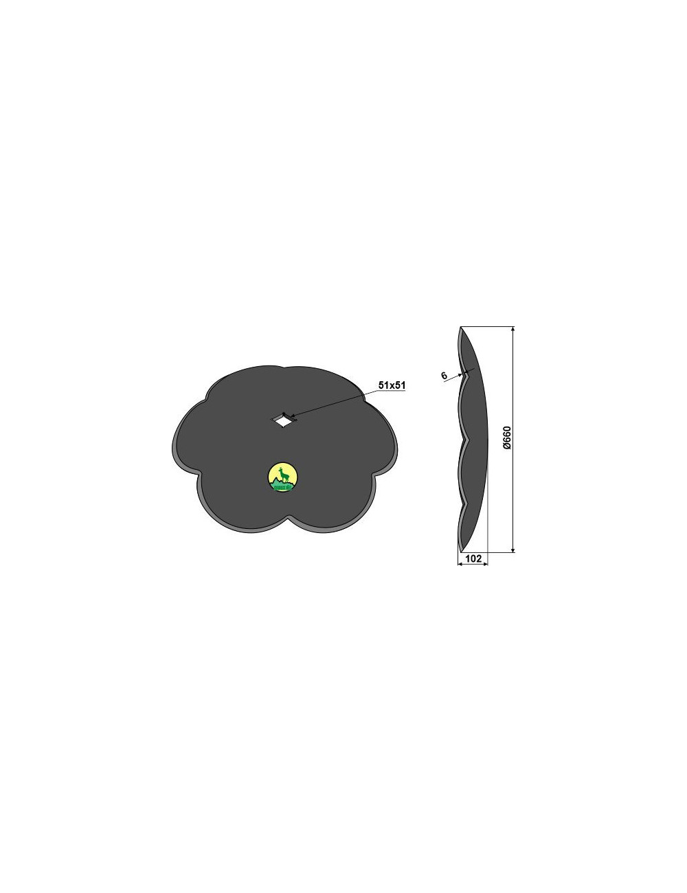 Disque lobé Ø660x6