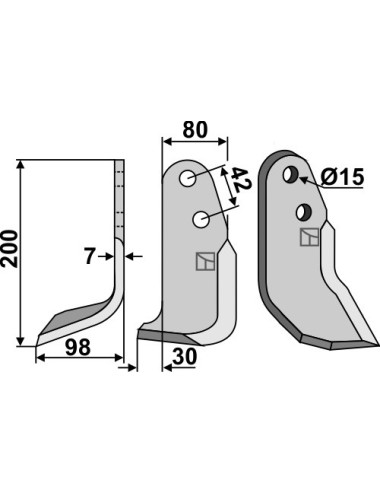 Couteau, modèle gauche