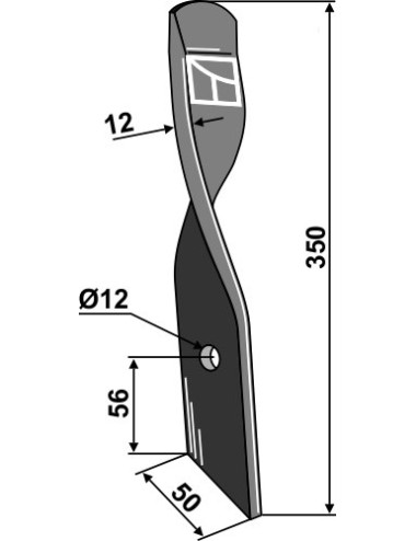 Couteau de herses pour Dyna-Drive Jumbo, gauche
