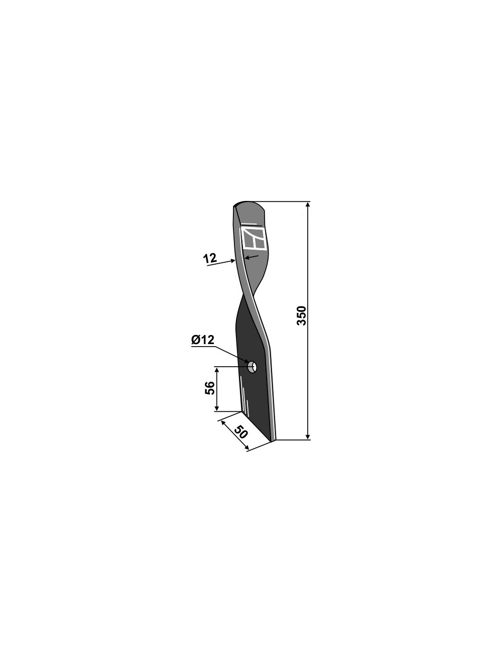 Couteau de herses pour Dyna-Drive Jumbo, gauche