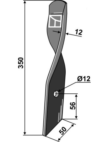 Couteau de herses pour Dyna-Drive Jumbo, droit