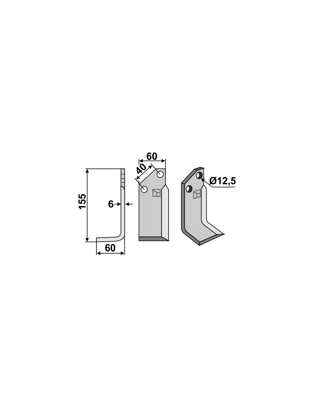 Couteau, modèle gauche