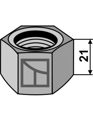 écrou M 27 x 3 pour arbre carré